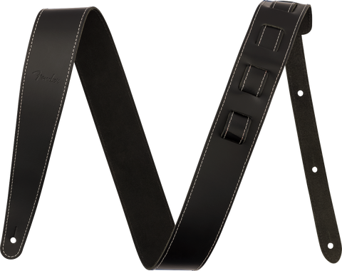 Fender 2" Essentials Leather Strap, Black