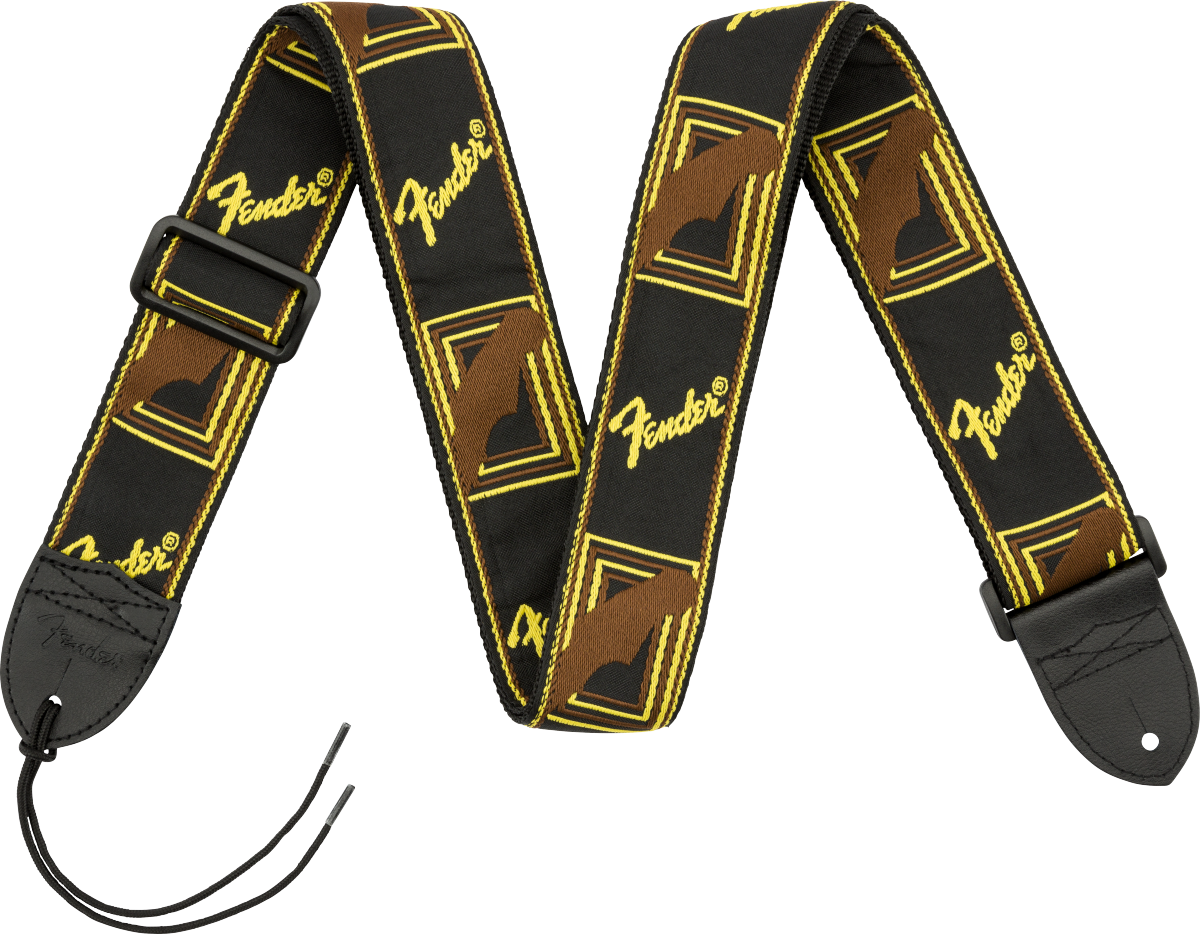 Fender Monogrammed Strap Black/Yellow/Brown 2"