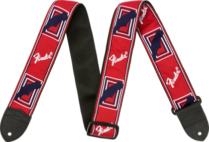 Fender Monogrammed Strap, Red/White/Blue, 2"