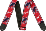 Fender Monogrammed Strap, Red/White/Blue, 2"