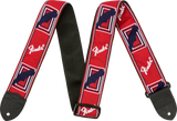 Fender Monogrammed Strap, Red/White/Blue, 2"