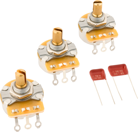Fender Stratocaster Split Shaft Potentiometer and Capacitor Kit, 3-Pack
