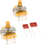 Fender Telecaster Solid Shaft Potentiometer and Capacitor Kit, 2-Pack