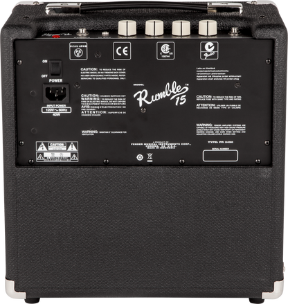 Fender Rumble 15 (V3), Black and Silver, 230V EUR