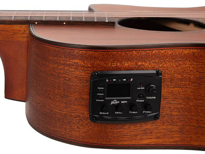 Bromo BAT2MCE auditorium guitar with solid mahogany top