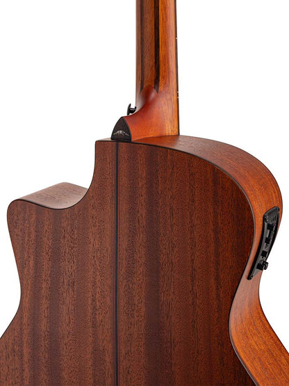 Bromo BAT2MCE auditorium guitar with solid mahogany top