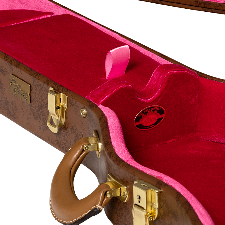 Gibson Lifton Historic "5-Latch" Brown/Pink Hardshell Case, Les Paul
