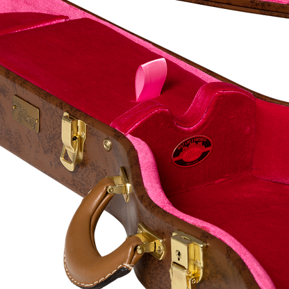 Gibson Lifton Historic "5-Latch" Brown/Pink Hardshell Case, Les Paul
