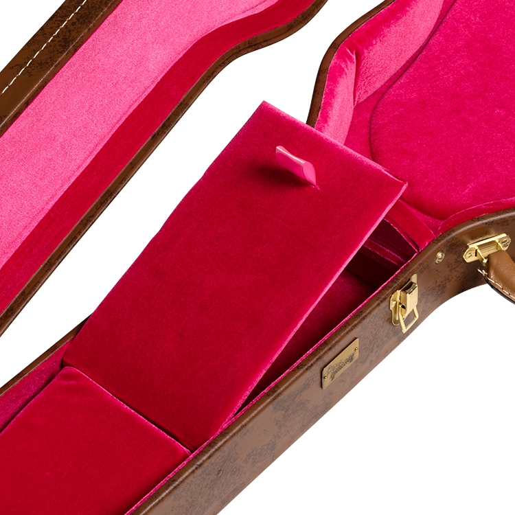 Gibson Lifton Historic "5-Latch" Brown/Pink Hardshell Case, Les Paul