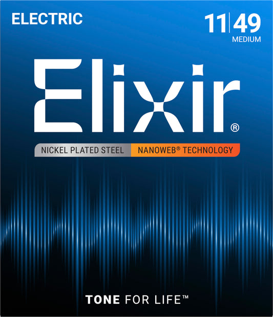 Elixir 12102 Strings 011-049 Nanoweb for Electric Guitar