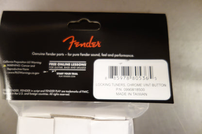 Fender Staggered Locking Tuners with Vintage-Style Buttons, Polished Chrome (6)