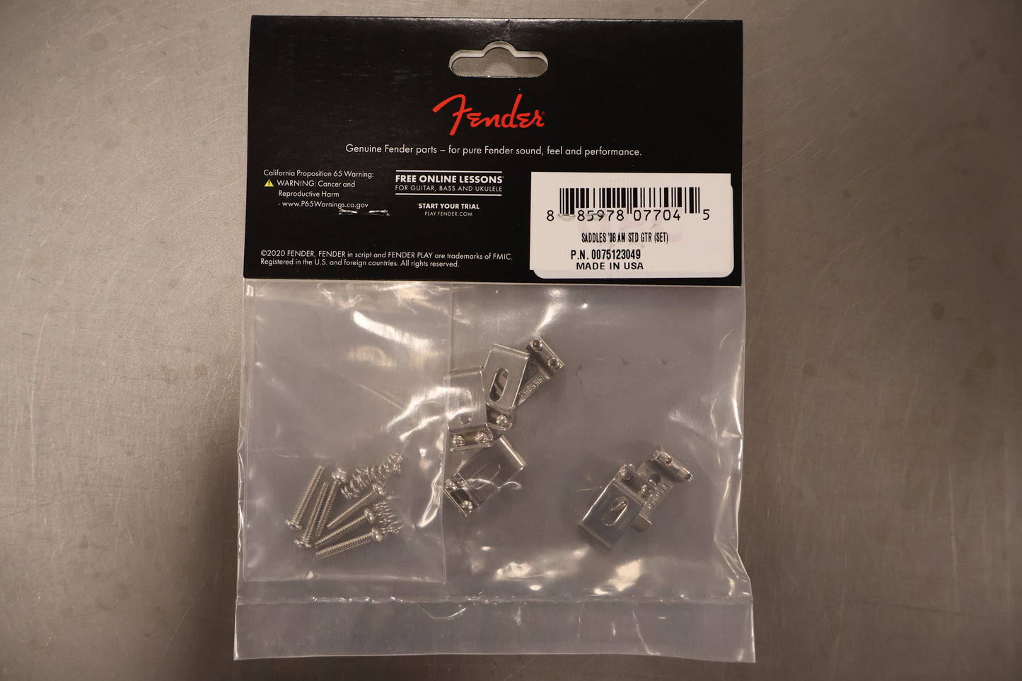 Fender American Standard Stratocaster Bridge Saddles ('08-Present), Nickel, Set of 6