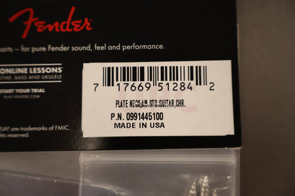 Fender 4-Bolt American Series Guitar Neck Plate with "Fender Corona" Stamp (Chrome)