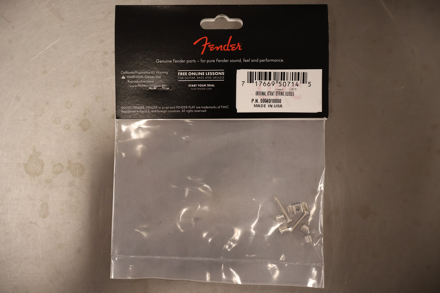 Fender Vintage-Style Stratocaster String Guides (2) (Chrome)