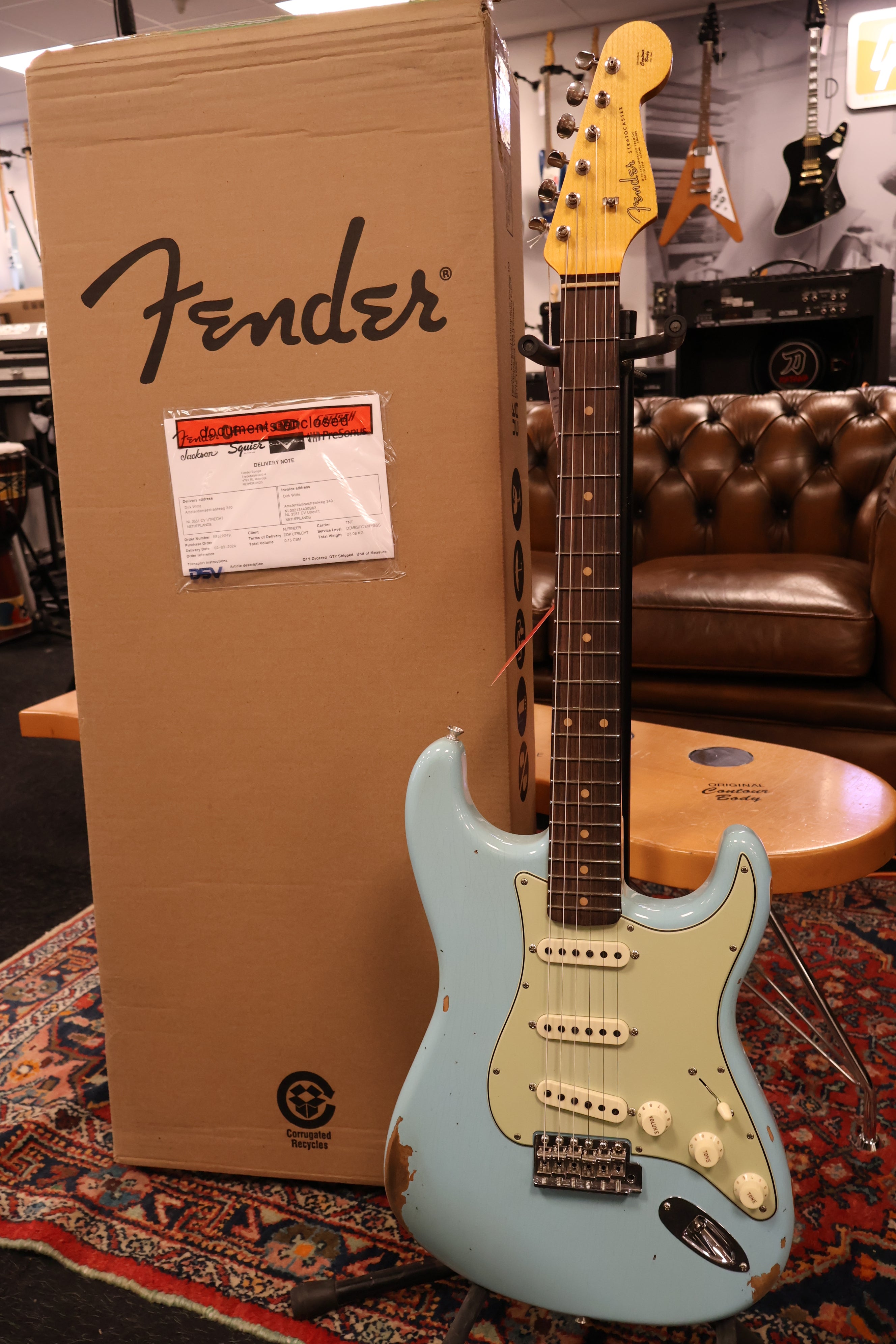 Fender '62 Stratocaster Relic-CC Faded Aged Daphne Blue – Dirk Witte
