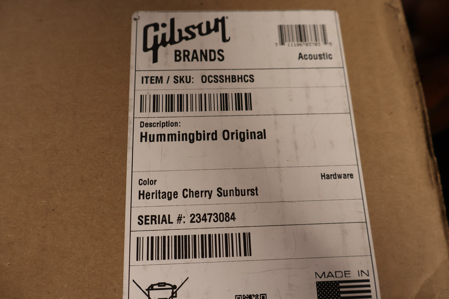Gibson Hummingbird Original Heritage Cherry Sunburst