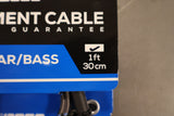 Boss BIC-1AA 1FT 30cm Instrument Cable, Angle/Angle 1/4 Jack