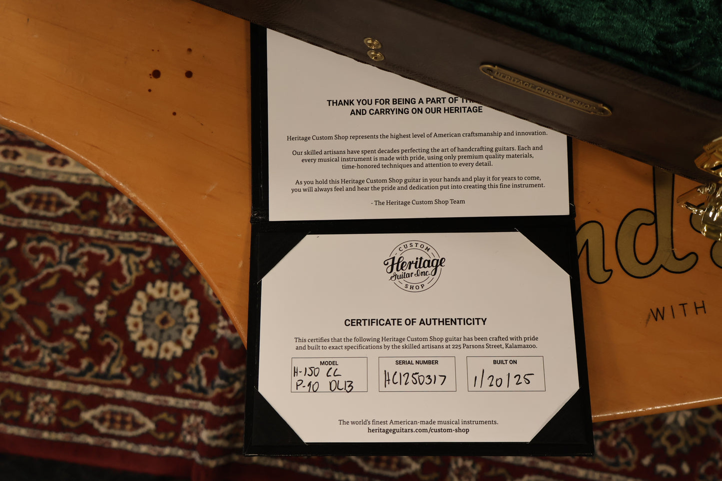 Heritage H-150 Custom Cure Dirty Lemon Burst Aged (USED)