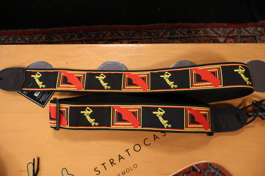 Fender Monogrammed Strap Black/Yellow/Brown 2"