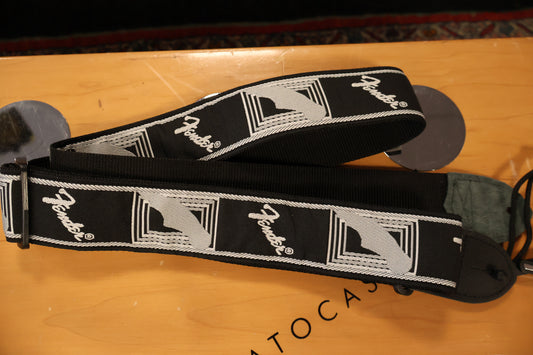 Fender Monogrammed Strap Black/Light Grey/Dark Grey 2"