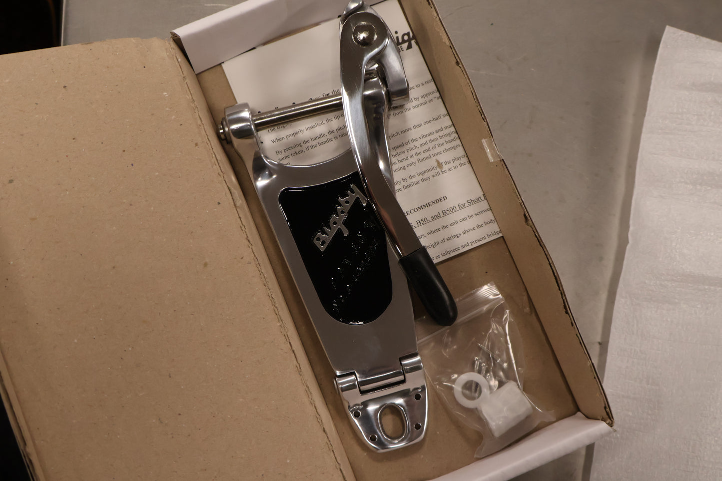 Bigsby B6 Vibrato Tailpiece Polished Aluminum Extra Short Hinge