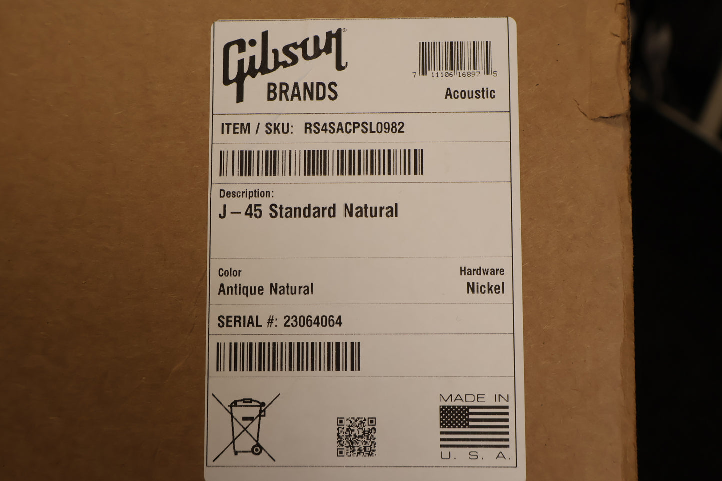 Gibson J-45 Standard Natural