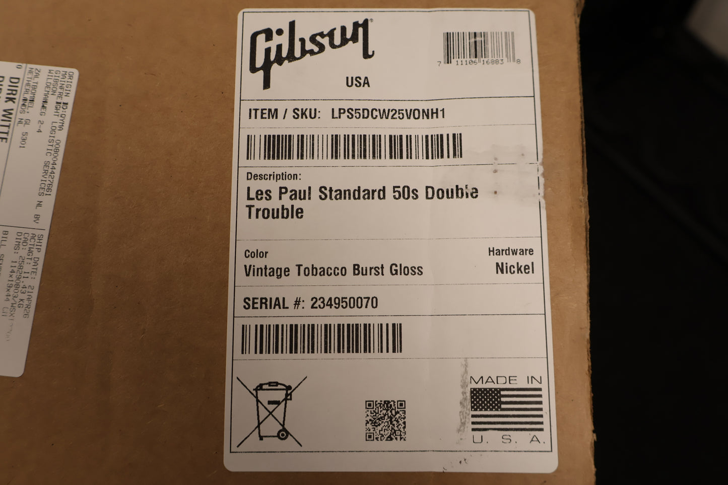 Gibson Les Paul Standard 50s Double Trouble Vintage Tobacco Burst