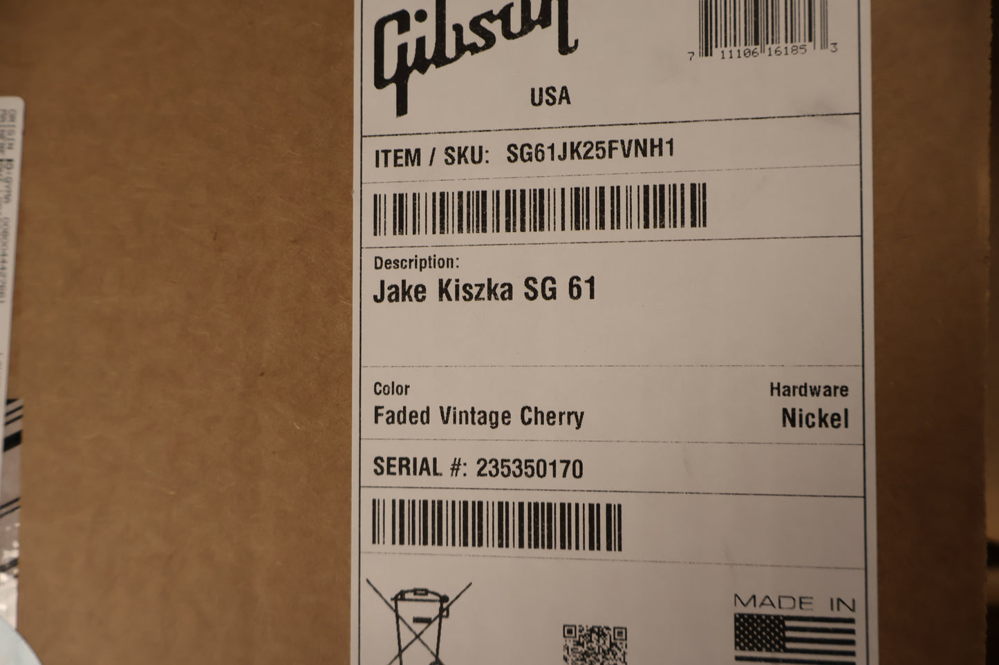 Gibson Jake Kiszka SG Standard Faded Vintage Cherry