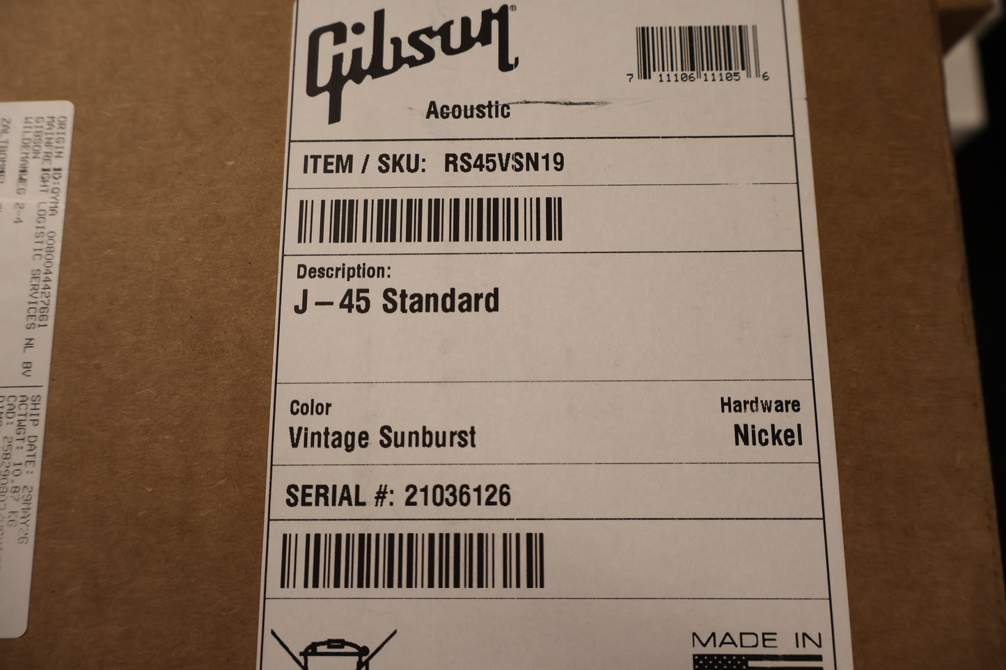 Gibson J-45 Standard Vintage Sunburst
