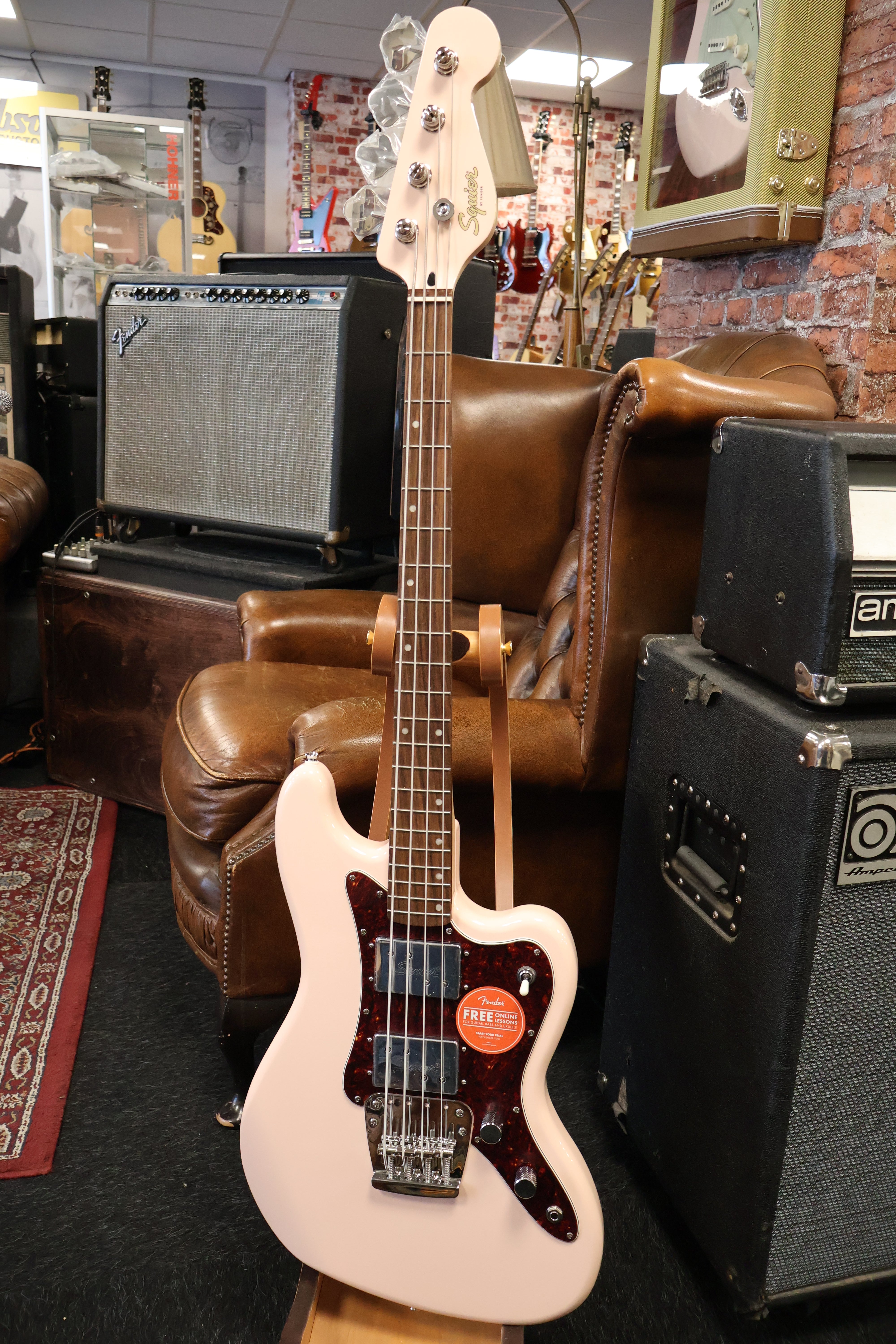 Squier Limited Edition Paranormal Rascal Bass HH Shell Pink (Used