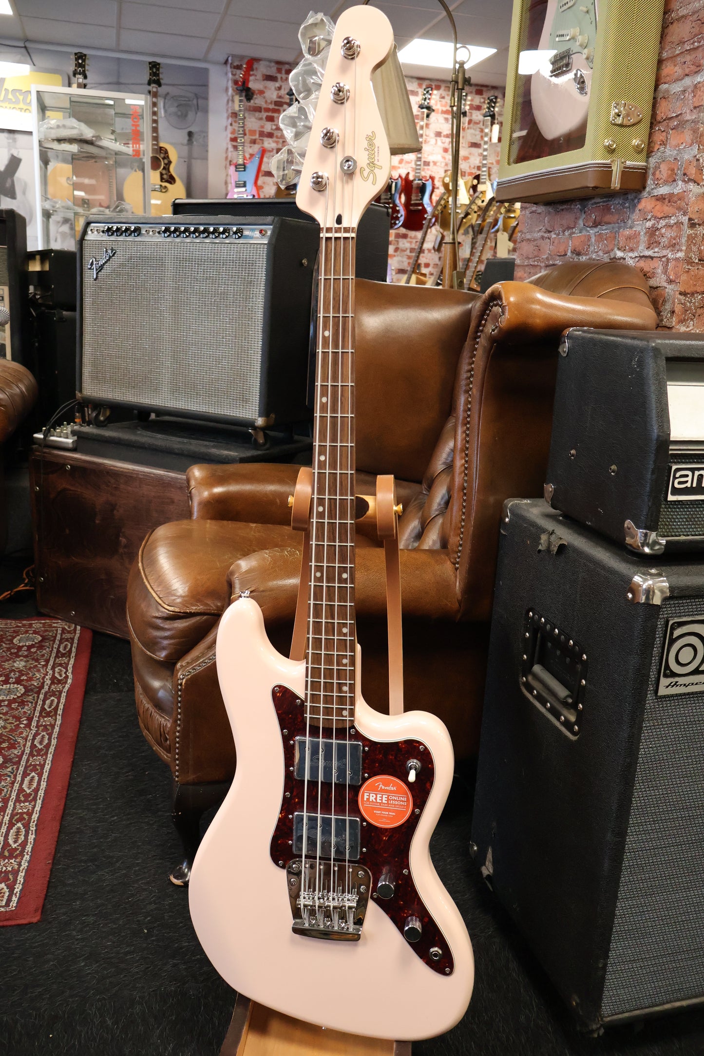 Squier Limited Edition Paranormal Rascal Bass HH Shell Pink (Used)