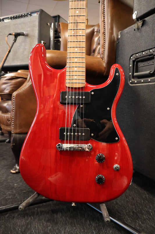 Squier Paranormal Strat-O-Sonic Crimson Red Transparent