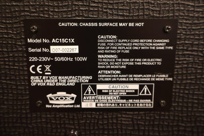 Vox AC15 CC1 Guitar Combo (Used)