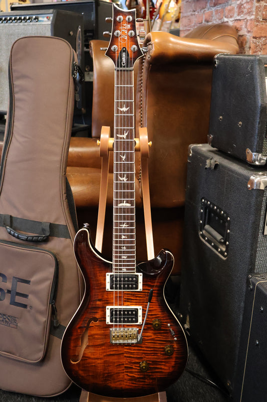 PRS SE Custom 24 Semi-Hollow Piezo, Orange Tiger Smokeburst (Used)