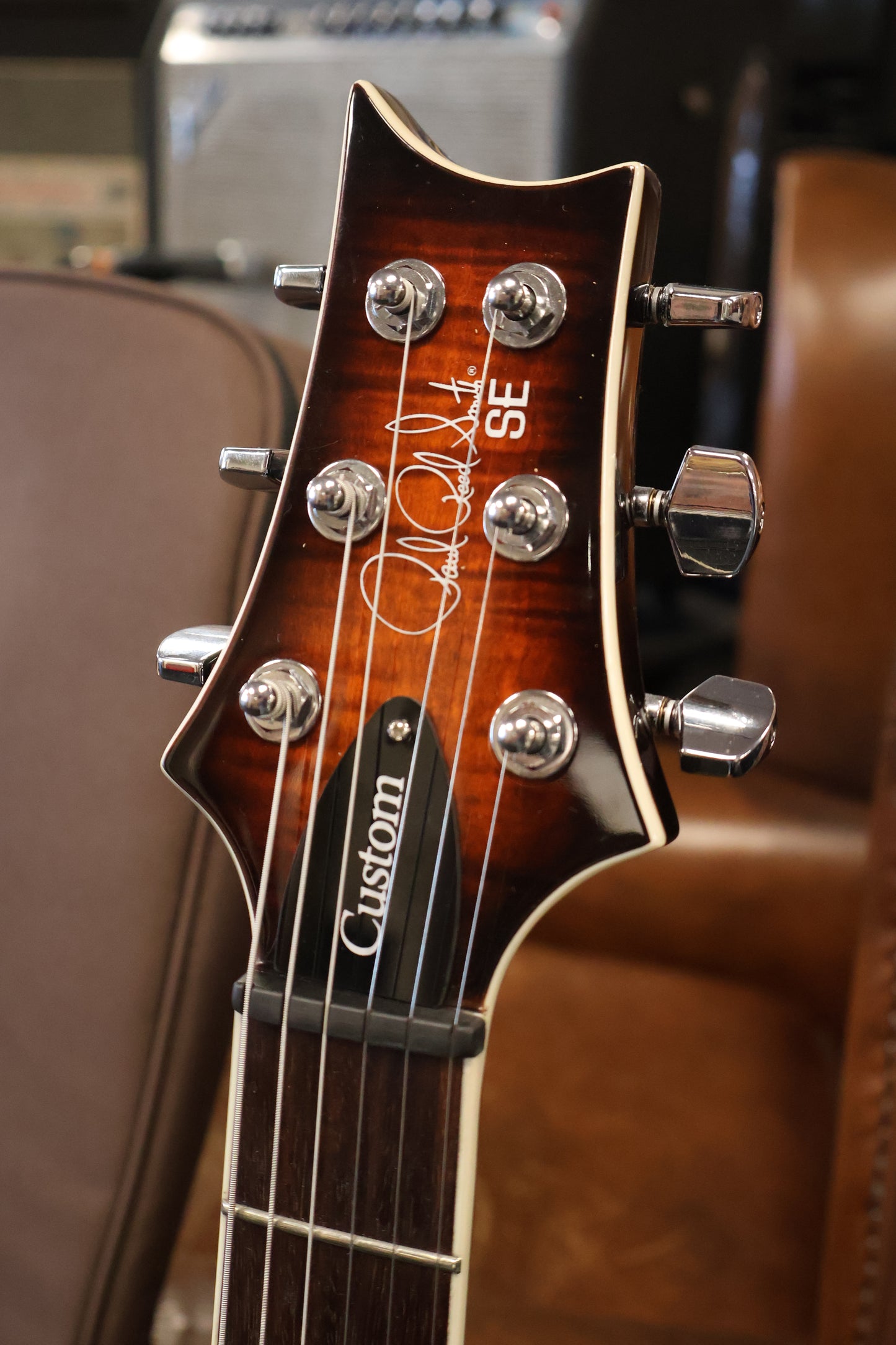 PRS SE Custom 24 Semi-Hollow Piezo, Orange Tiger Smokeburst (Used)