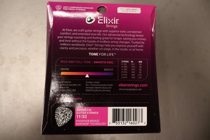 Elixir Acoustic Phosphor Bronze Custom Light 11-15-22-32-42-52
