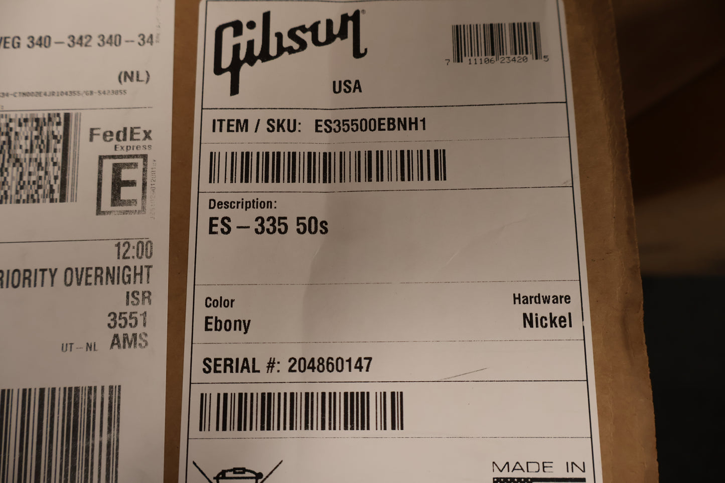 Gibson ES-335 Ebony 50s