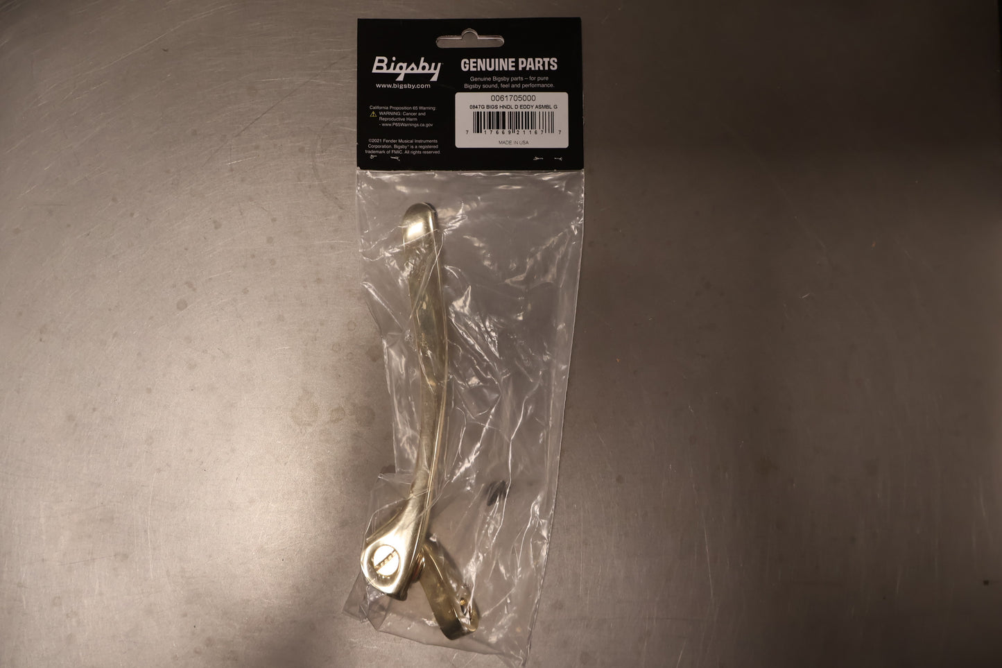 Bigsby Handle Assembly, D. Eddy. Flat Style, Gold