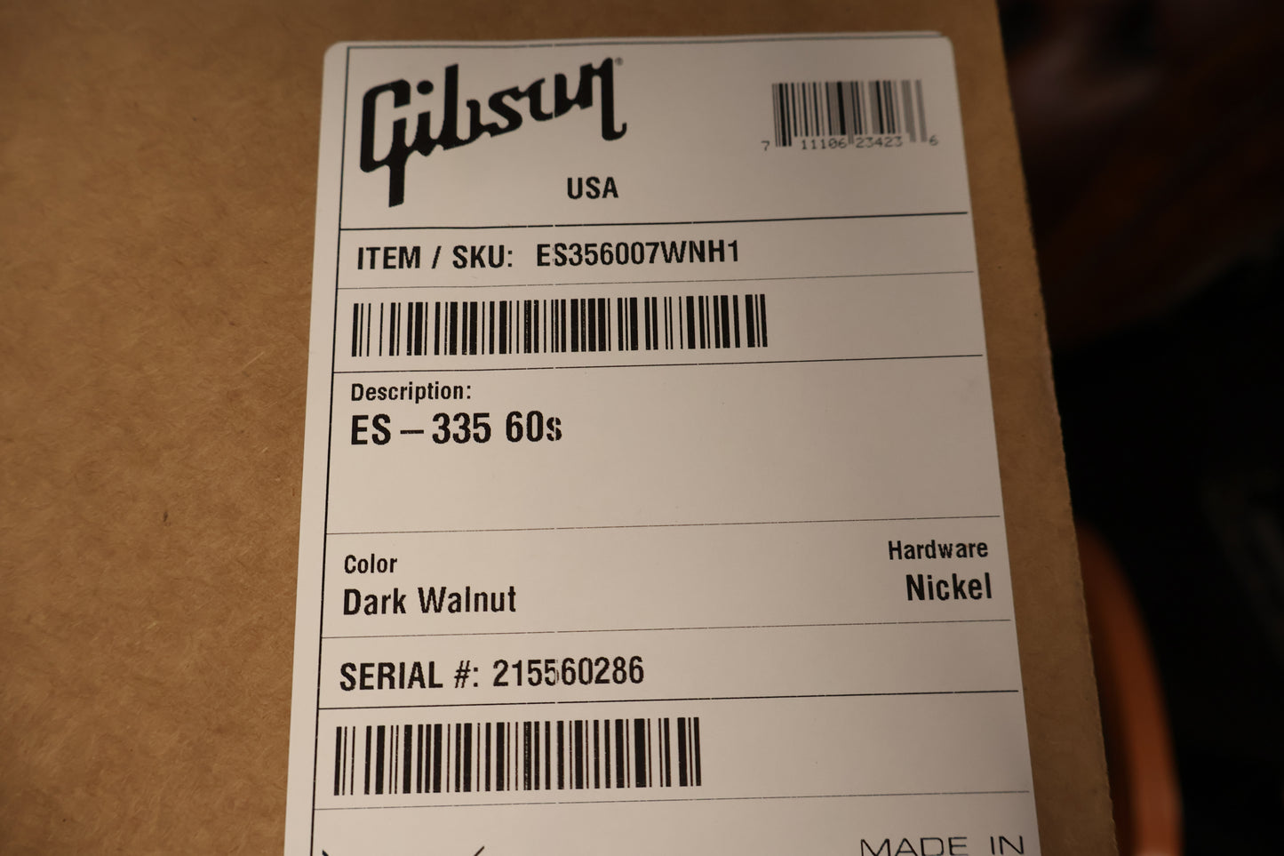 Gibson ES-335 Dark Walnut 60s