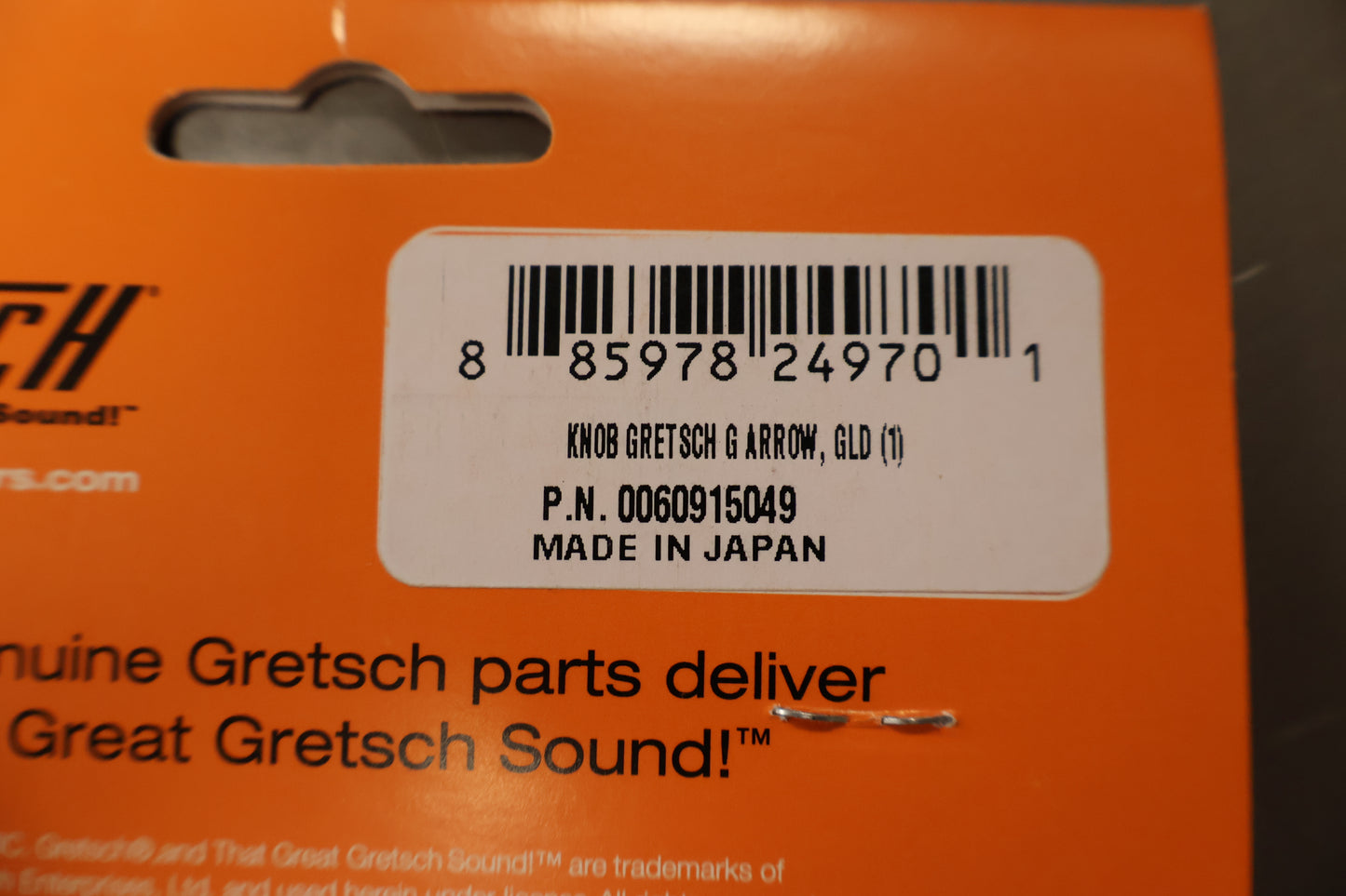 Gretsch Knob, Gretsch G Arrow Logo, Gold