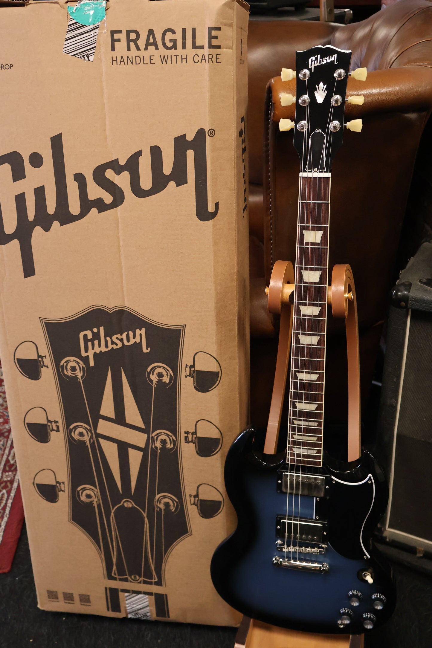 Gibson SG Standard '61 Stop Bar Pelham Blue Burst