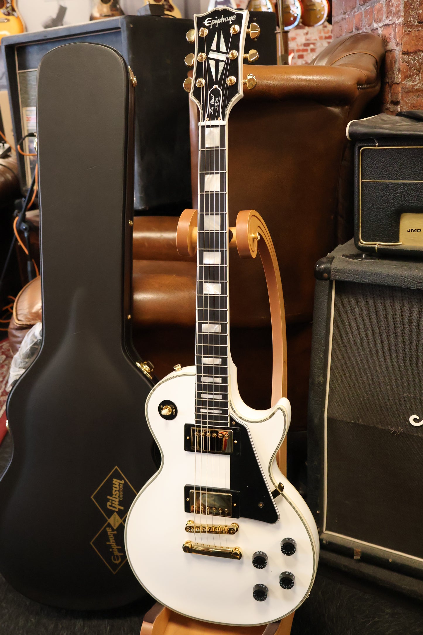 Epiphone Inspired By Gibson Custom Les Paul Custom (Incl Hard Case) Alpine White