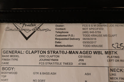 Fender 2017 Masterbuild Eric Clapton Stratocaster (USED)