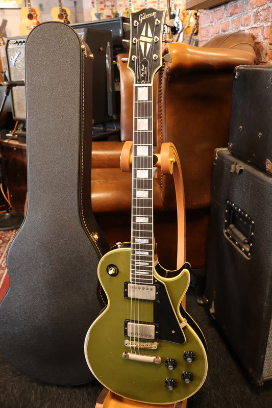 Gibson 68 Les Paul Custom Olive Drab Top Ebony Back Heavy Aged NH