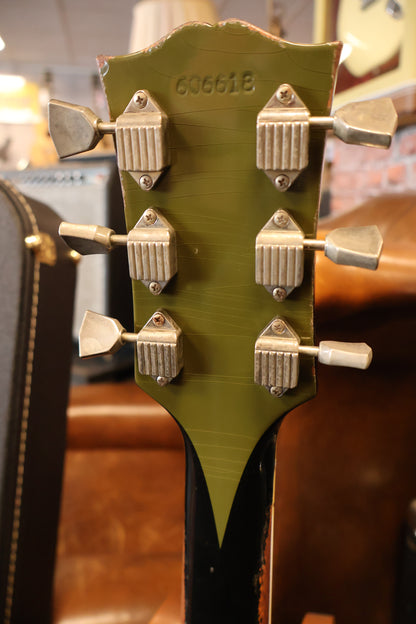 Gibson 68 Les Paul Custom Olive Drab Top Ebony Back Heavy Aged NH