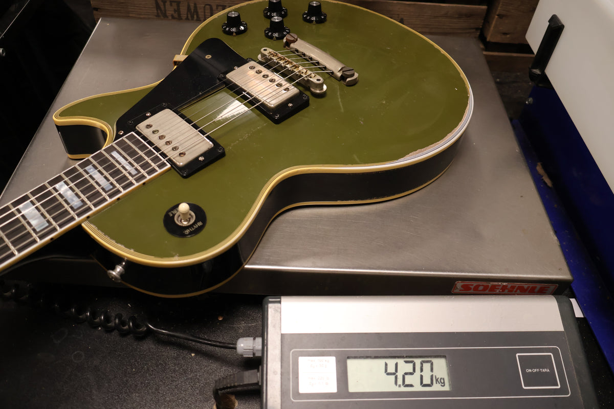 Gibson 68 Les Paul Custom Olive Drab Top Ebony Back Heavy Aged NH