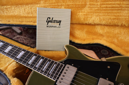 Gibson 68 Les Paul Custom Olive Drab Top Ebony Back Heavy Aged NH