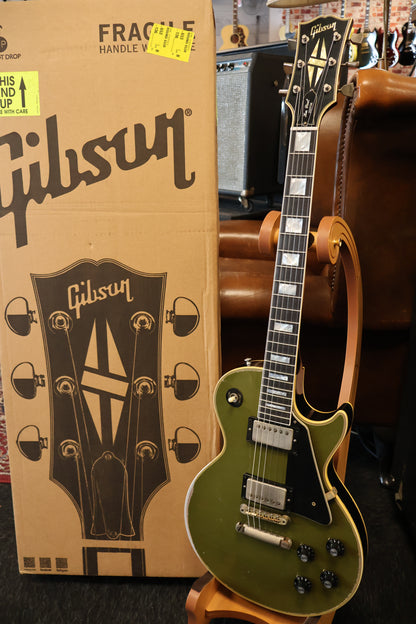 Gibson 68 Les Paul Custom Olive Drab Top Ebony Back Heavy Aged NH