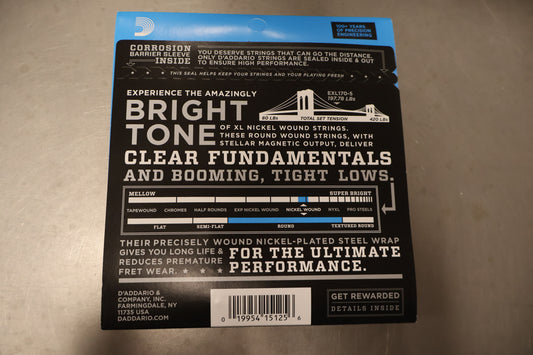 D'addario EXL170-5 Regular Light Guage Bass 5 Strings