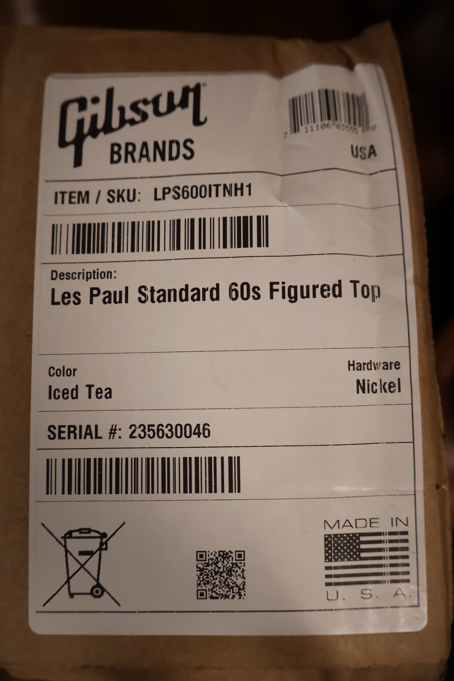 Gibson Les Paul Standard 60s Figured Top Ice Tea